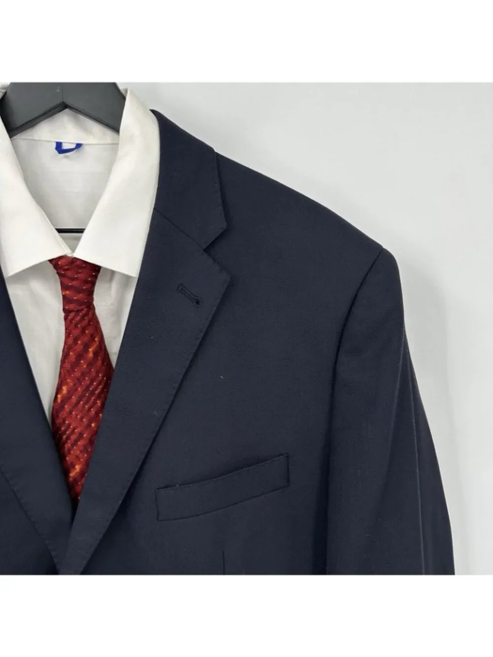JOSEPH ABBOUD JOE slim fit jacket blazer navy blue 46L super 120s business work